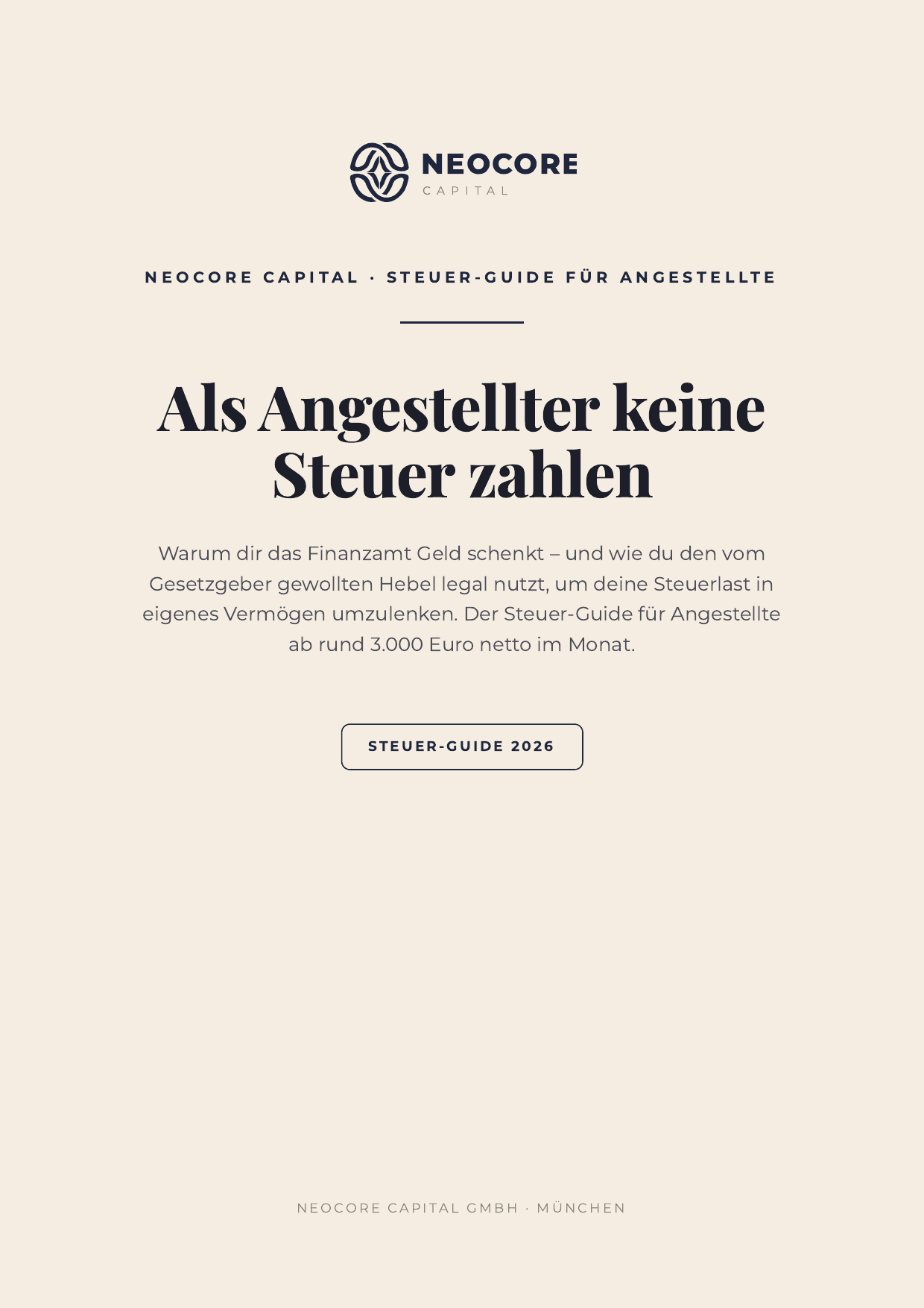Cover des Steuer-Guide für Angestellte: Als Angestellter keine Steuer zahlen